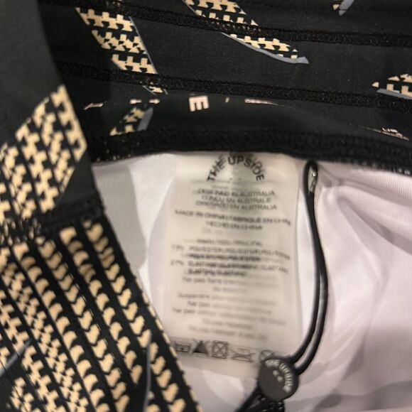 The Upside Women’s Black Palm Design Midi Leggings with Tie Waist - Picture 4 of 6